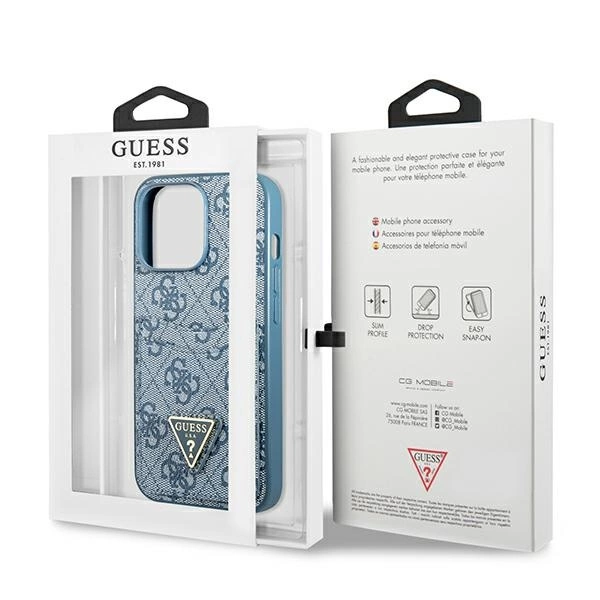 Guess 4G Triangle Logo Cardslot Case for iPhone 13 Pro / 13 - Blueeng
