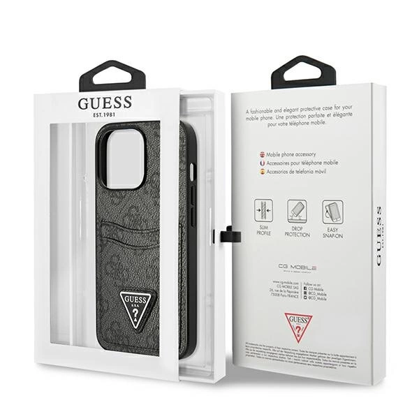 Guess GUHCP13LP4TPK iPhone 13 Pro / 13 6.1" black/black hardcase 4G Triangle Logo Cardsloteng