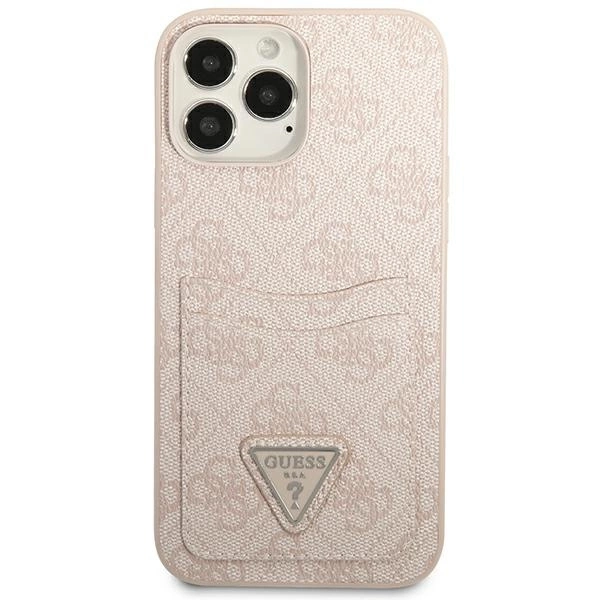 Guess 4G Triangle Logo Cardslot Case for iPhone 13 Pro / 13 - Pinkeng