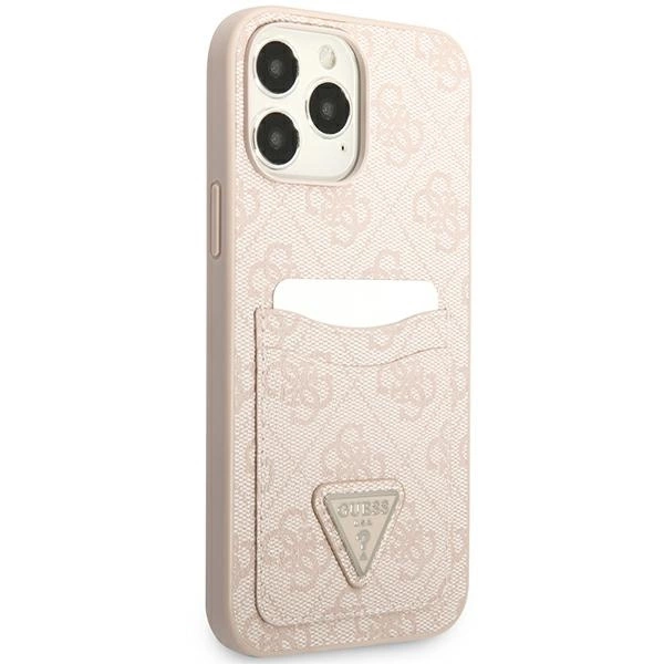 Guess 4G Triangle Logo Cardslot Case for iPhone 13 Pro / 13 - Pinkeng