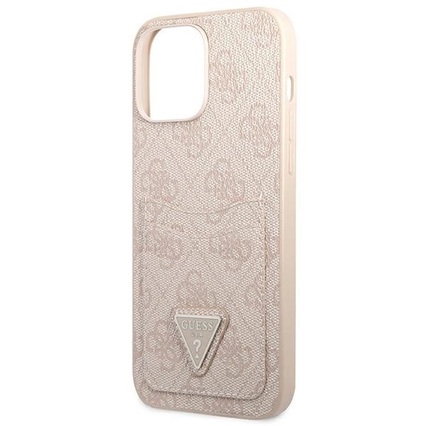Guess 4G Triangle Logo Cardslot Case for iPhone 13 Pro / 13 - Pinkeng
