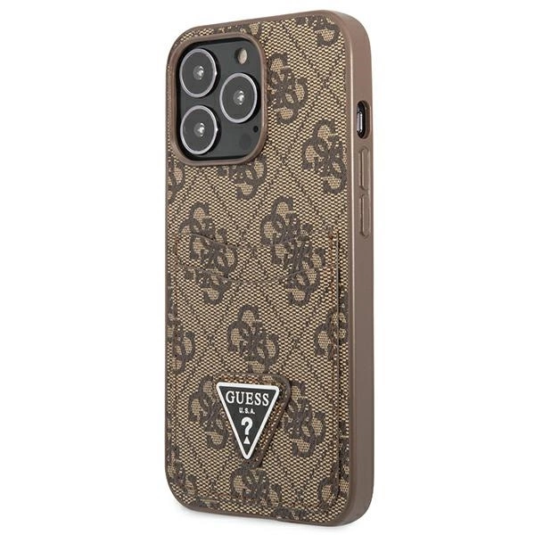 Guess 4G Triangle Logo Cardslot Case for iPhone 13 Pro / 13 - Browneng