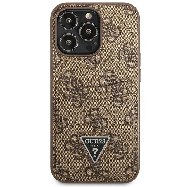Guess 4G Triangle Logo Cardslot Case for iPhone 13 Pro / 13 - Browneng