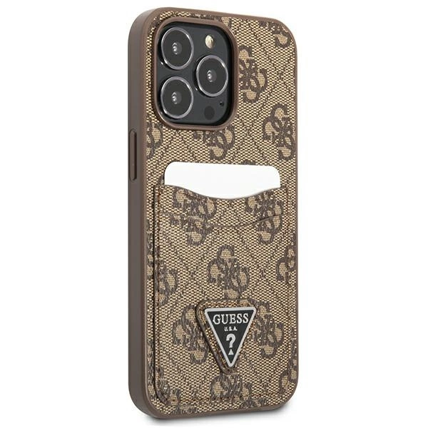 Guess 4G Triangle Logo Cardslot Case for iPhone 13 Pro / 13 - Browneng