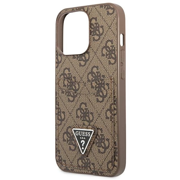 Guess 4G Triangle Logo Cardslot Case for iPhone 13 Pro / 13 - Browneng