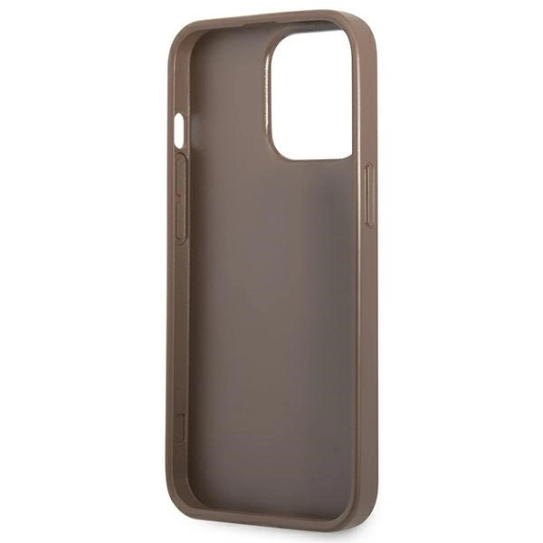 Guess 4G Triangle Logo Cardslot Case for iPhone 13 Pro / 13 - Browneng
