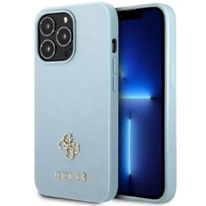Guess Saffiano 4G Small Metal Logo Case for iPhone 13 Pro / 13 - Blueeng