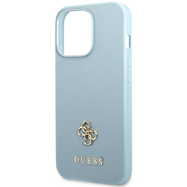 Guess Saffiano 4G Small Metal Logo Case for iPhone 13 Pro / 13 - Blueeng