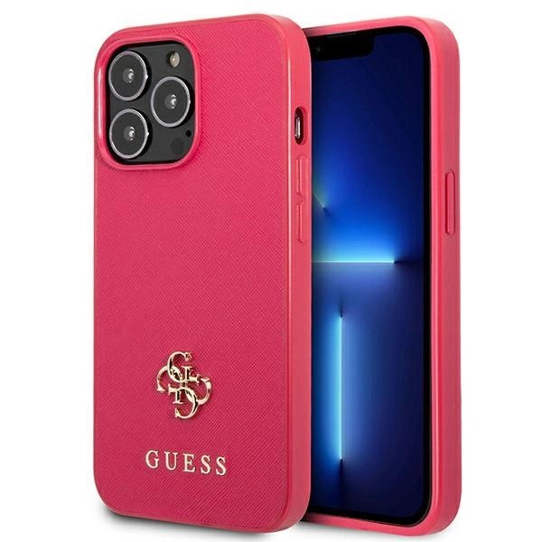 Guess Saffiano 4G Small Metal Logo case for iPhone 13 Pro / 13 - pinkeng
