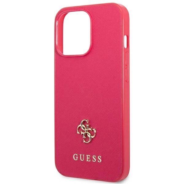 Guess Saffiano 4G Small Metal Logo case for iPhone 13 Pro / 13 - pinkeng