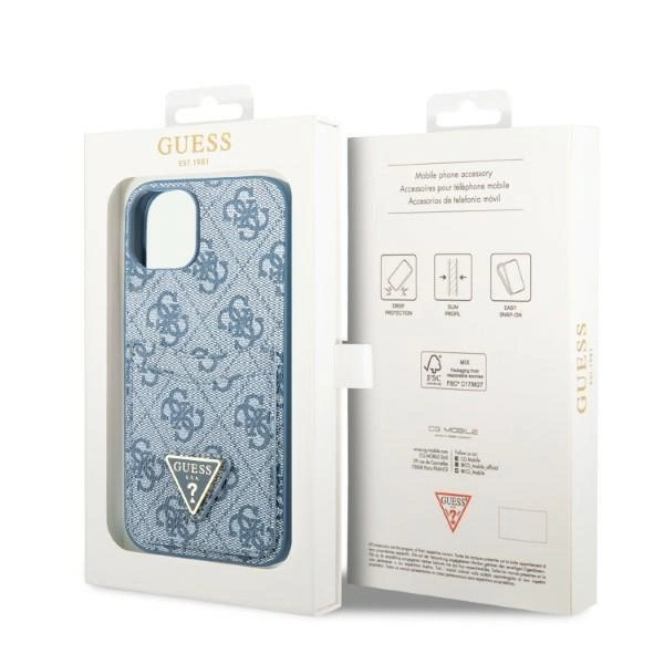 Guess GUHCP13SP4TPB iPhone 13 mini 5.4" blue/blue hardcase 4G Triangle Logo Cardsloteng
