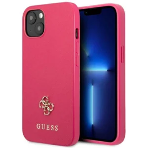 Guess Saffiano 4G Small Metal Logo case for iPhone 13 mini - pinkeng