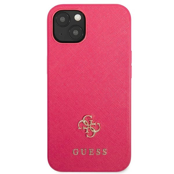 Guess Saffiano 4G Small Metal Logo case for iPhone 13 mini - pinkeng