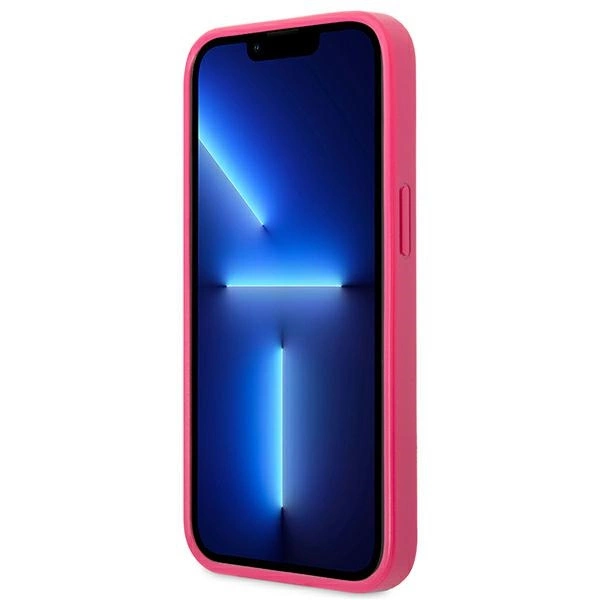Guess Saffiano 4G Small Metal Logo case for iPhone 13 mini - pinkeng