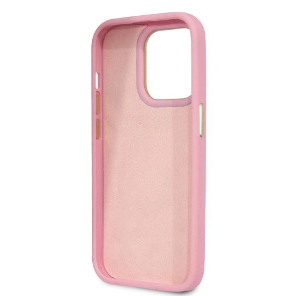 Guess Croco Collection case for iPhone 14 Pro - pinkeng