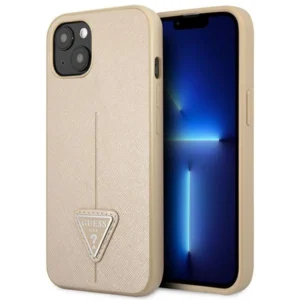 Guess GUHCP14MPSATLE iPhone 14 Plus 6.7" beige/beige hardcase SaffianoTriangle Logoeng
