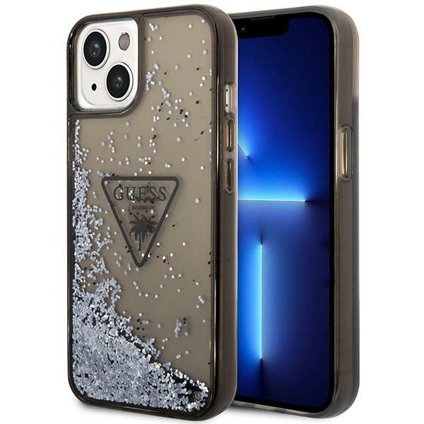 Guess GUHCP14SLFCTPK iPhone 14 6.1" black/black hardcase Liquid Glitter Palm Collectioneng