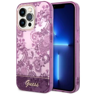 Guess Porcelain Collection case for iPhone 14 Pro Max - fuchsiaeng