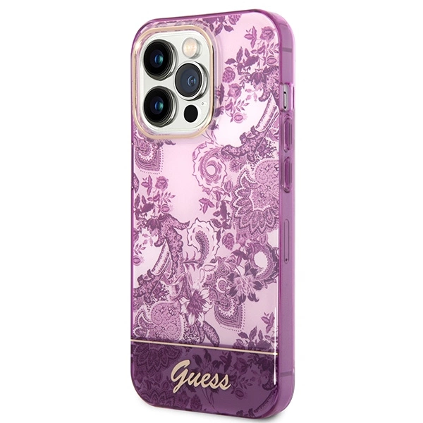 Guess Porcelain Collection case for iPhone 14 Pro Max - fuchsiaeng