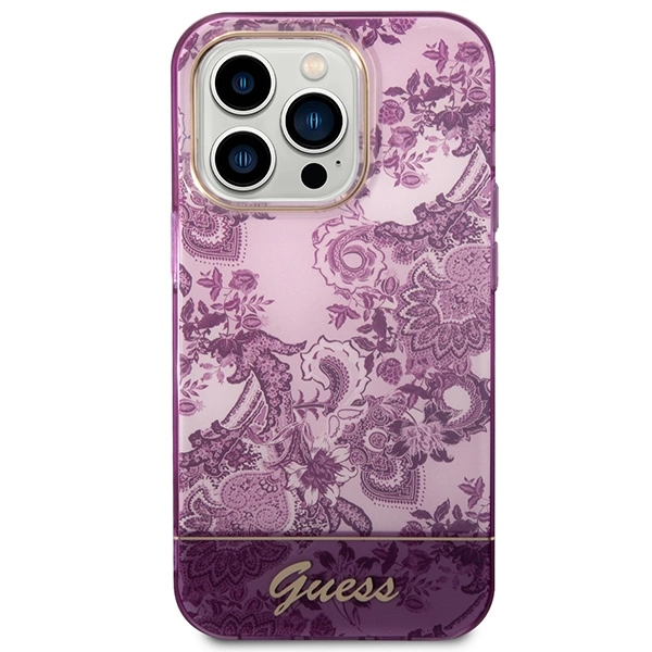 Guess Porcelain Collection case for iPhone 14 Pro Max - fuchsiaeng