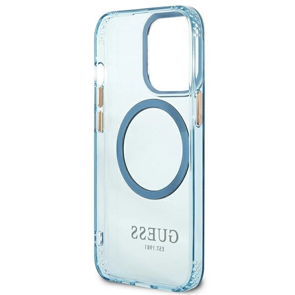 Guess Gold Outline Translucent MagSafe case for iPhone 13 Pro / iPhone 13 - blueeng