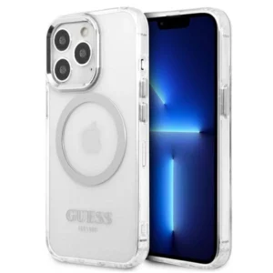 Guess Metal Outline MagSafe case for iPhone 13 Pro / iPhone 13 - silvereng