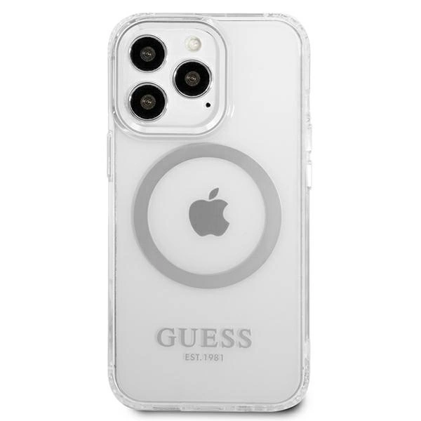 Guess Metal Outline MagSafe case for iPhone 13 Pro / iPhone 13 - silvereng