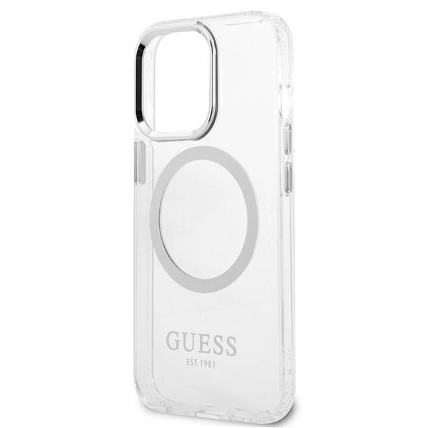 Guess Metal Outline MagSafe case for iPhone 13 Pro / iPhone 13 - silvereng