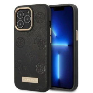 Guess GUHMP13LSAPSTK iPhone 13 Pro / 13 6.1" black/black hardcase Peony Logo Plate MagSafeeng