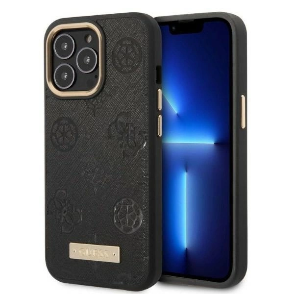 Guess GUHMP13LSAPSTK iPhone 13 Pro / 13 6.1" black/black hardcase Peony Logo Plate MagSafeeng