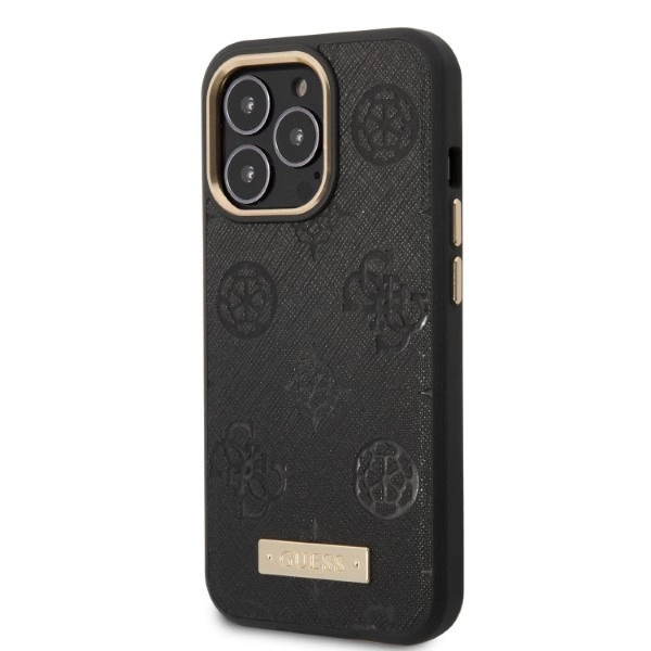 Guess GUHMP13LSAPSTK iPhone 13 Pro / 13 6.1" black/black hardcase Peony Logo Plate MagSafeeng