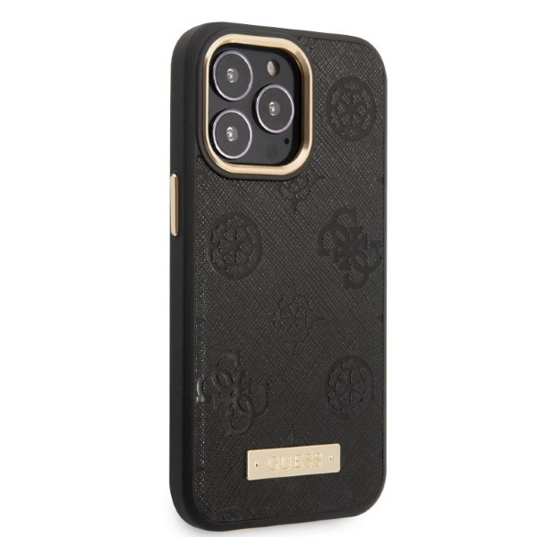 Guess GUHMP13LSAPSTK iPhone 13 Pro / 13 6.1" black/black hardcase Peony Logo Plate MagSafeeng
