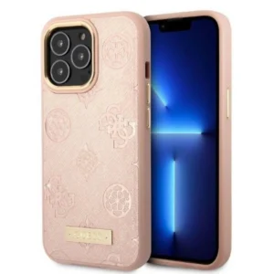 Guess GUHMP13LSAPSTP iPhone 13 Pro / 13 6.1" pink/pink hardcase Peony Logo Plate MagSafeeng