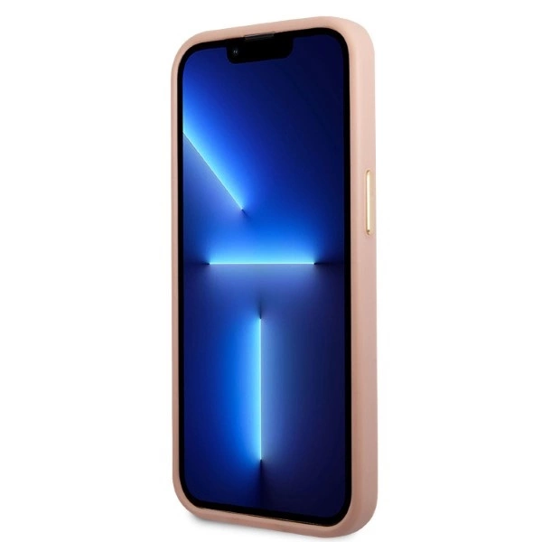 Guess GUHMP13LSAPSTP iPhone 13 Pro / 13 6.1" pink/pink hardcase Peony Logo Plate MagSafeeng