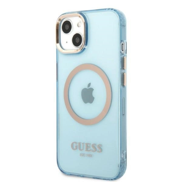 Guess Gold Outline Translucent MagSafe case for iPhone 13 - blueeng