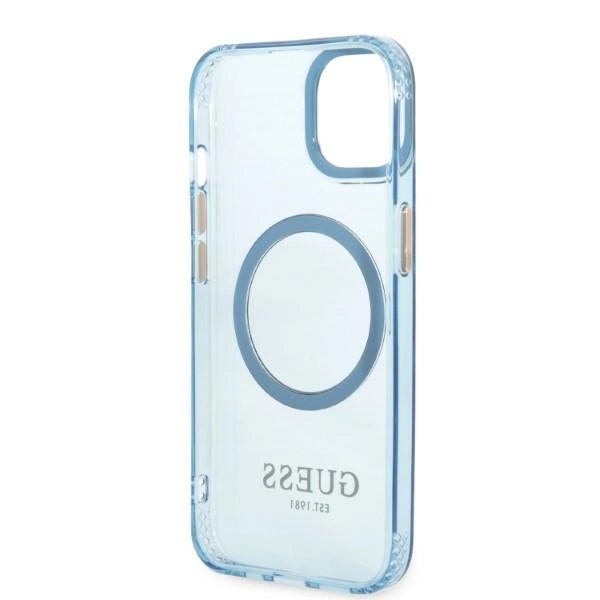 Guess Gold Outline Translucent MagSafe case for iPhone 13 - blueeng