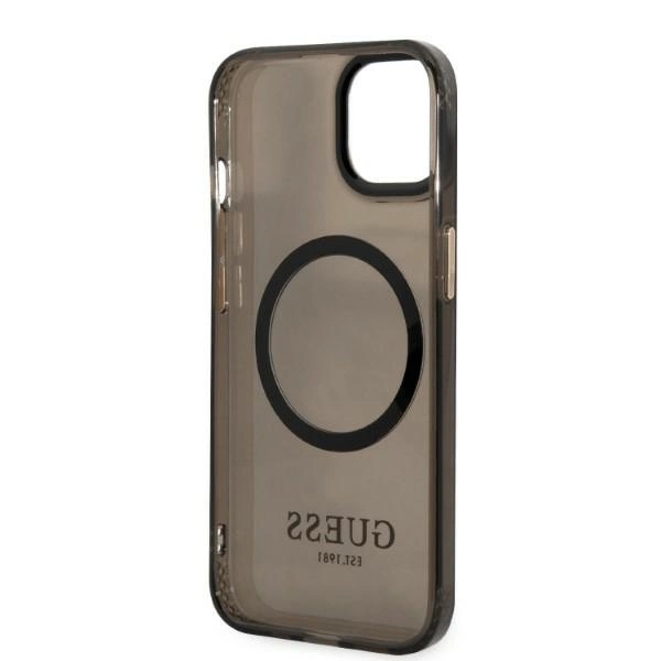 Guess Gold Outline Translucent MagSafe case for iPhone 13 - blackeng