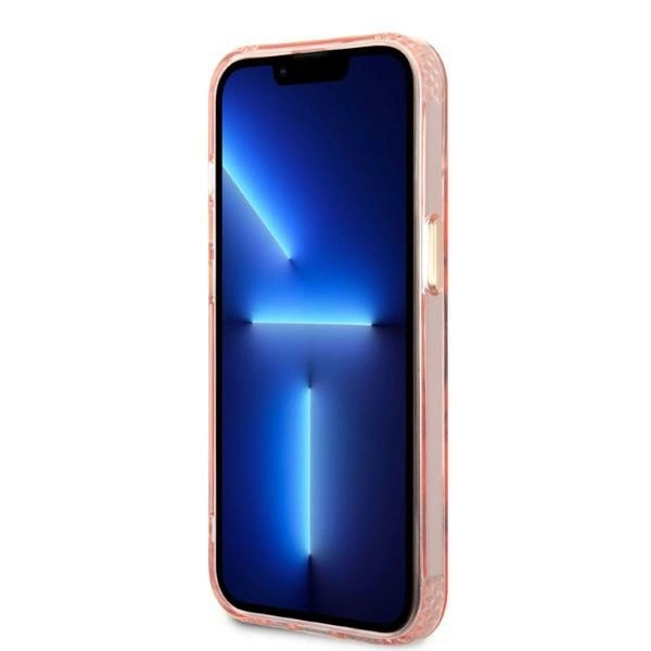 Guess Gold Outline Translucent MagSafe case for iPhone 13 - pinkeng