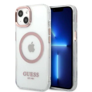 Guess Metal Outline MagSafe case for iPhone 13 - pinkeng