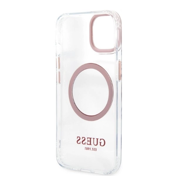 Guess Metal Outline MagSafe case for iPhone 13 - pinkeng