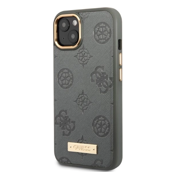 Guess GUHMP13MSAPSTG iPhone 13 6.1" grey/grey hardcase Peony Logo Plate MagSafeeng