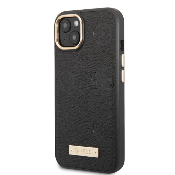 Guess GUHMP13MSAPSTK iPhone 13 6.1" black/black hardcase Peony Logo Plate MagSafeeng