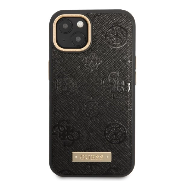 Guess GUHMP13MSAPSTK iPhone 13 6.1" black/black hardcase Peony Logo Plate MagSafeeng