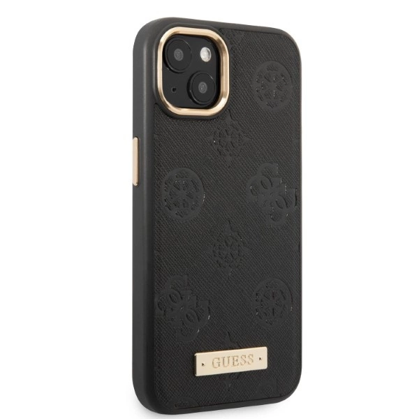 Guess GUHMP13MSAPSTK iPhone 13 6.1" black/black hardcase Peony Logo Plate MagSafeeng