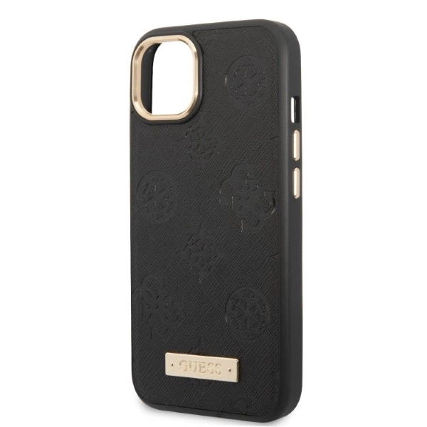 Guess GUHMP13MSAPSTK iPhone 13 6.1" black/black hardcase Peony Logo Plate MagSafeeng