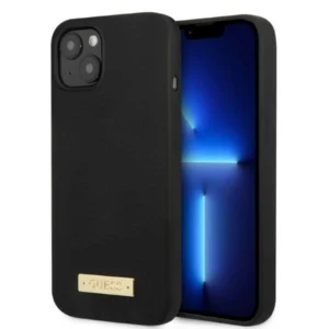 Guess GUHMP13MSPLK iPhone 13 6.1" black/black hard case Silicone Logo Plate MagSafeeng