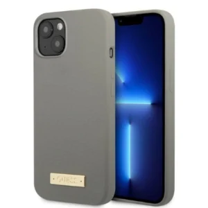 Guess GUHMP13SSPLG iPhone 13 mini 5.4" grey/grey hard case Silicone Logo Plate MagSafeeng