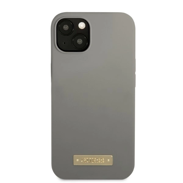 Guess GUHMP13SSPLG iPhone 13 mini 5.4" grey/grey hard case Silicone Logo Plate MagSafeeng