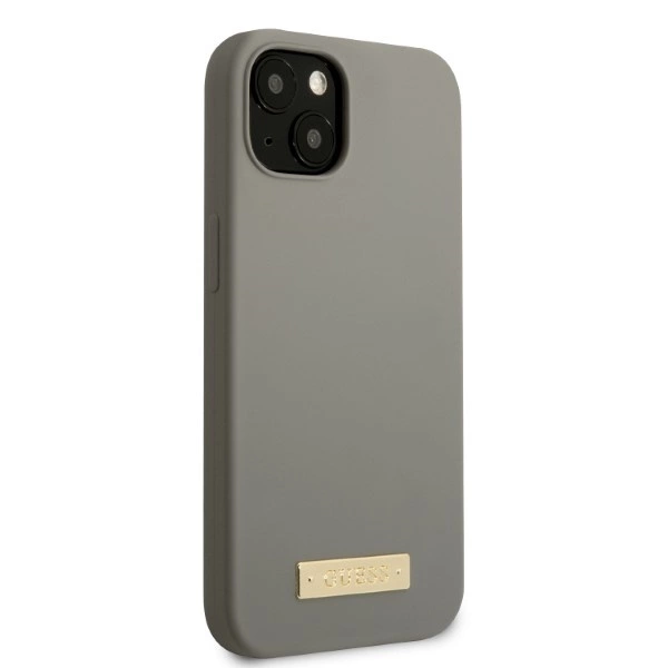 Guess GUHMP13SSPLG iPhone 13 mini 5.4" grey/grey hard case Silicone Logo Plate MagSafeeng