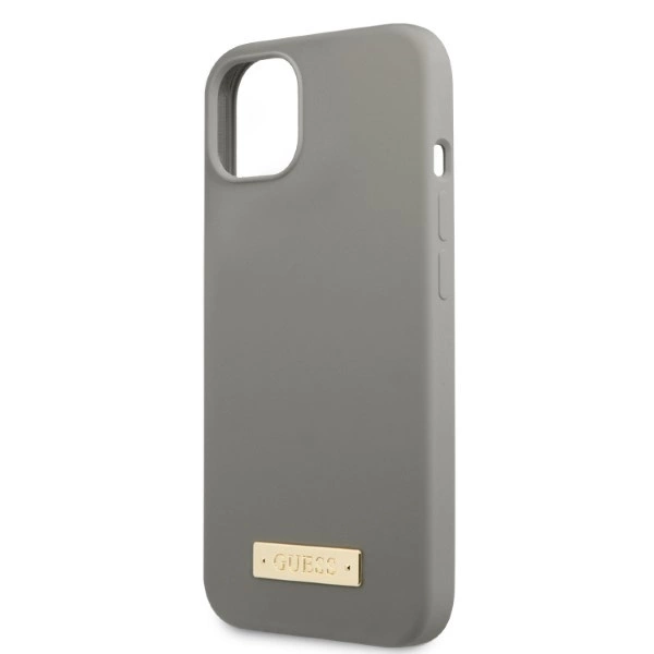 Guess GUHMP13SSPLG iPhone 13 mini 5.4" grey/grey hard case Silicone Logo Plate MagSafeeng